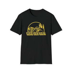 VINTAGE SKULLSCAPE (Black w/Yellow) - Unisex Softstyle T-Shirt