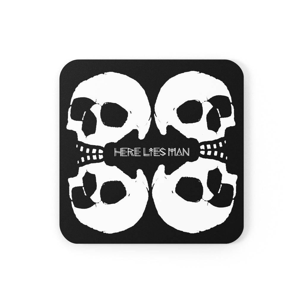 4 SKULLS - Cork Back Coaster - USA