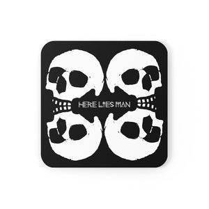 4 SKULLS - Cork Back Coaster - USA