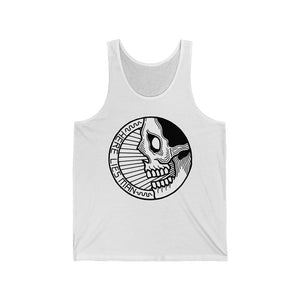 CIRCLE SKULL (Black and White) - Unisex Jersey Tank - USA