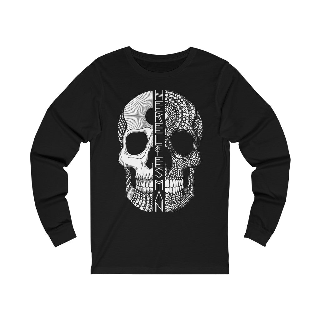 SPLIT SKULL - Unisex Jersey Long Sleeve Tee - UK