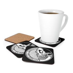 CIRCLE SKULL - Cork Back Coaster - USA