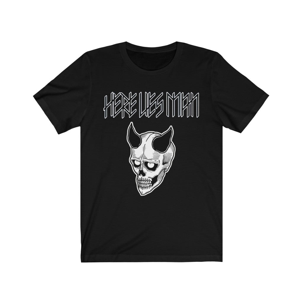 DEVIL MASK (Black and White) - Unisex Jersey Short Sleeve Tee - UK