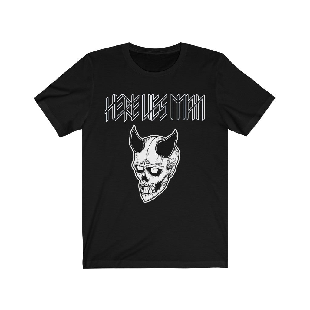 DEVIL MASK (Black and White) - Unisex Jersey Short Sleeve Tee - EU