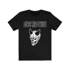 DEVIL MASK (Black and White) - Unisex Jersey Short Sleeve Tee - EU