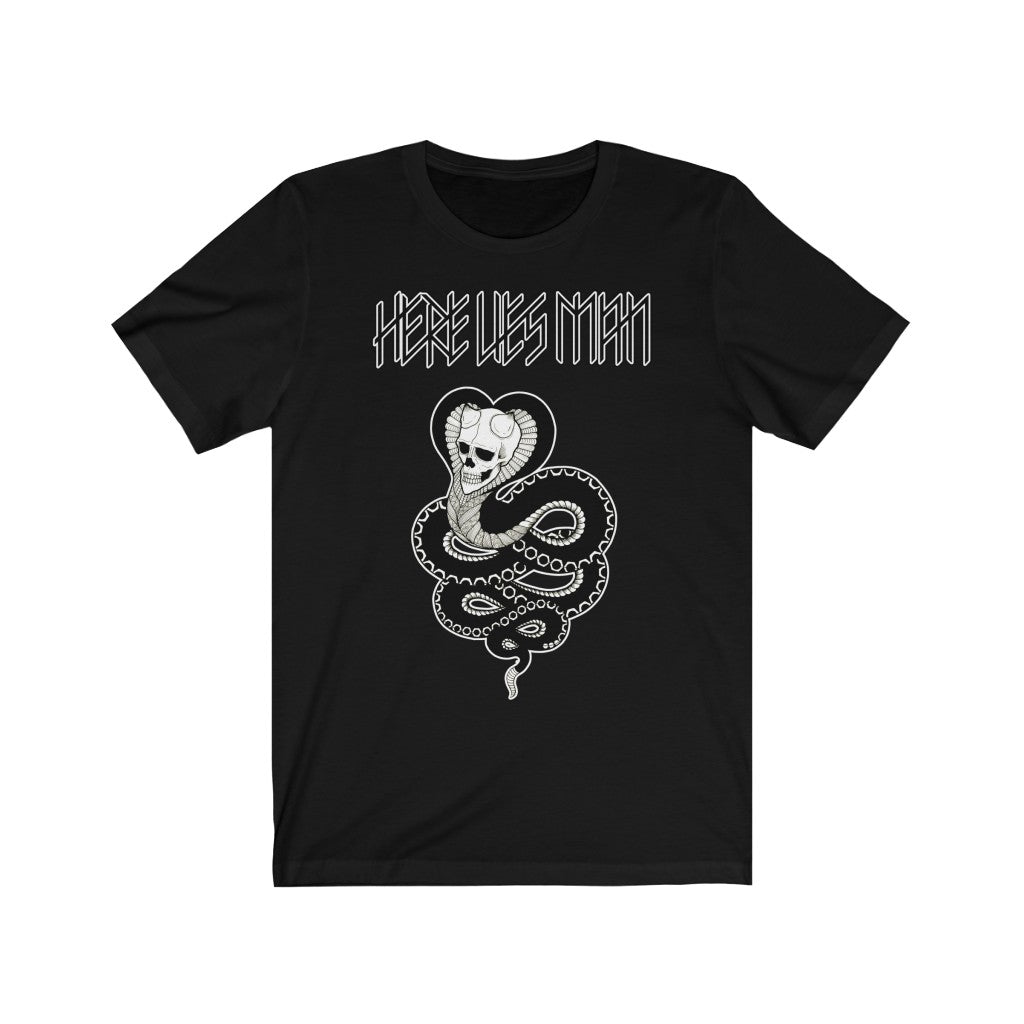 SKULL SNAKE (Black and White) - Unisex Jersey Short Sleeve Tee - EU