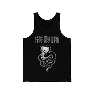 SKULL SNAKE (Black and White) - Unisex Jersey Tank - USA