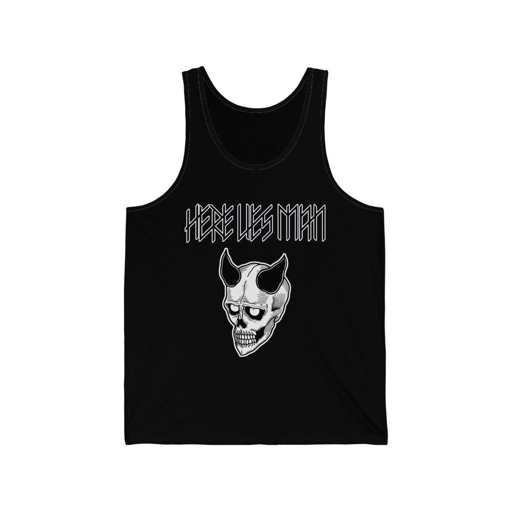 DEVIL MASK (Black Lettering) - Unisex Jersey Tank - USA