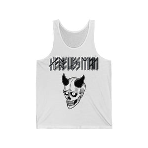 DEVIL MASK (Black and White) - Unisex Jersey Tank - UK