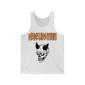 DEVIL MASK (Red and Yellow Lettering) - Unisex Jersey Tank - UK