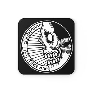 CIRCLE SKULL - Cork Back Coaster - USA