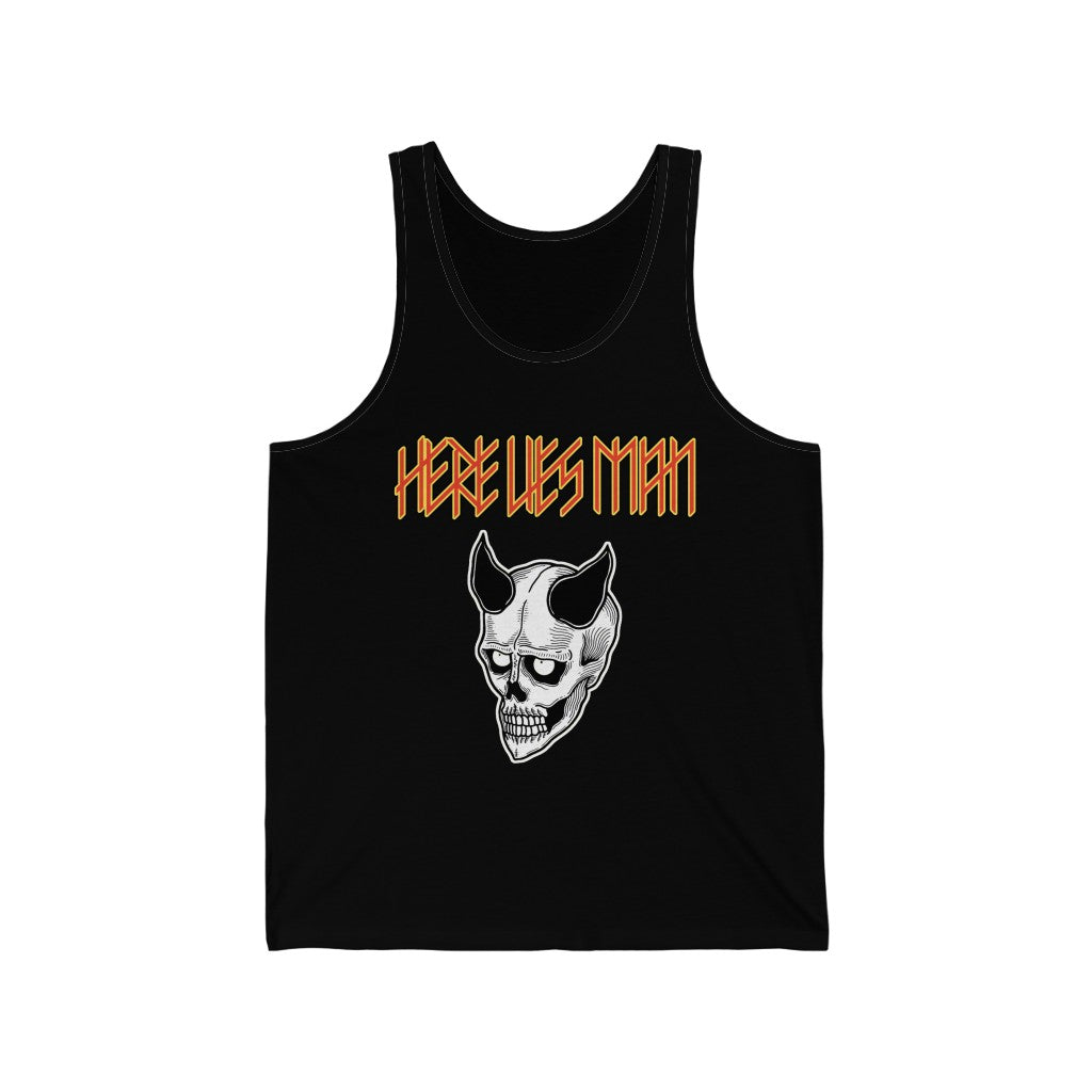 DEVIL MASK (Red and Yellow Lettering) - Unisex Jersey Tank - USA