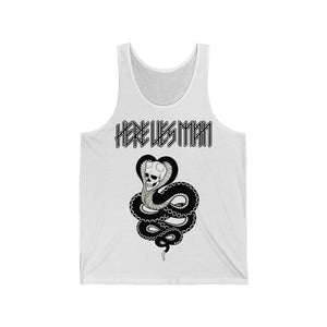 SKULL SNAKE (Black and White) - Unisex Jersey Tank - UK