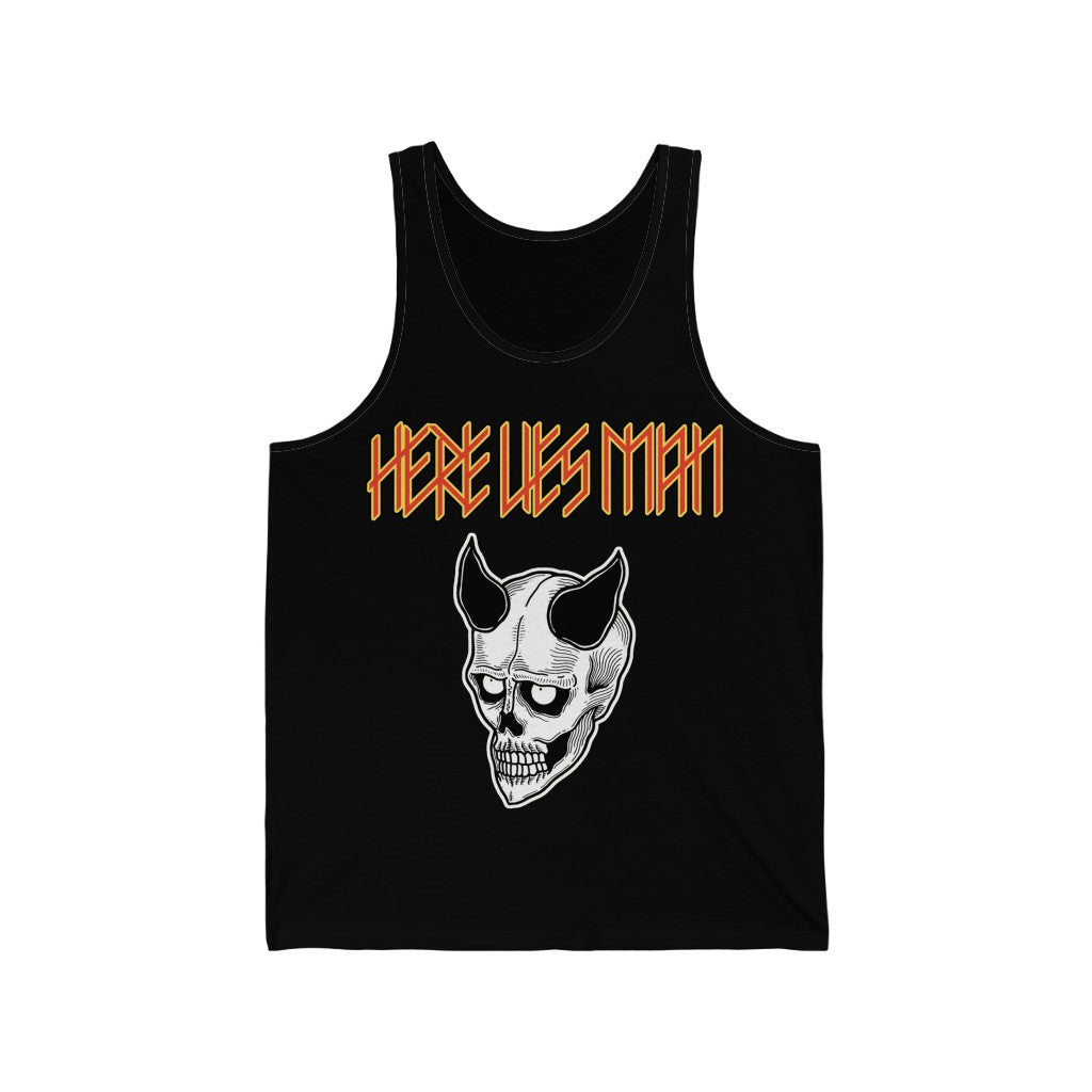 DEVIL MASK (Red and Yellow Lettering) - Unisex Jersey Tank - UK