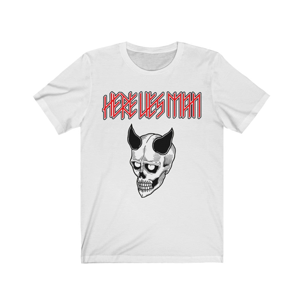 DEVIL MASK (Red and Yellow Lettering) - Unisex Jersey Short Sleeve Tee - EU