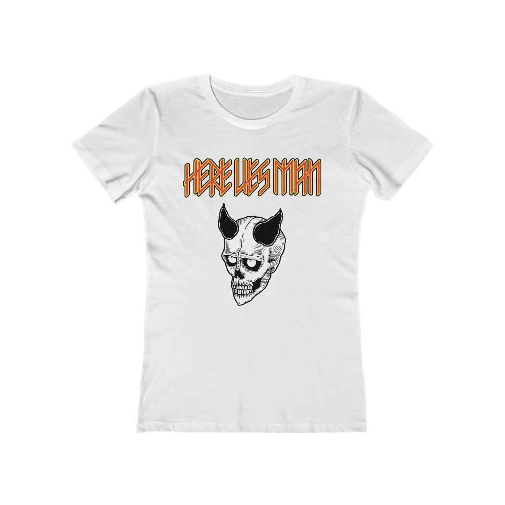 DEVIL MASK (Red and Yellow Lettering) - Women's The Boyfriend Tee - USA