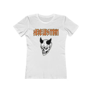 DEVIL MASK (Red and Yellow Lettering) - Women's The Boyfriend Tee - USA