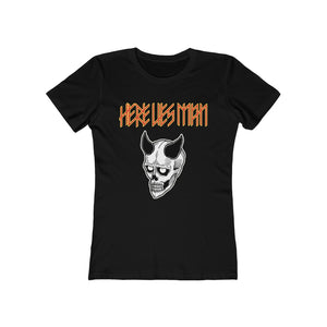 DEVIL MASK (Red and Yellow Lettering) - Women's The Boyfriend Tee - USA