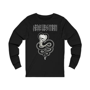 SKULL SNAKE (Black and White) - Unisex Jersey Long Sleeve Tee - UK