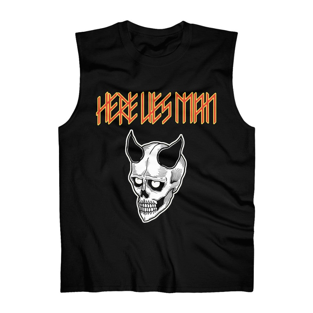 DEVIL MASK (Red and Yellow Lettering) - Men's Ultra Cotton Sleeveless Tank - USA