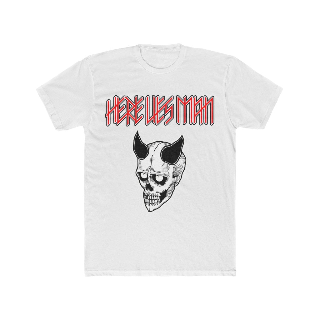 DEVIL MASK (Red Lettering) - Men's Cotton Crew Tee - AUS