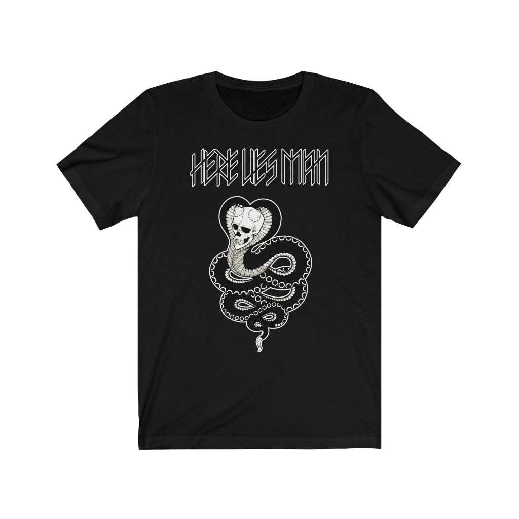 SKULL SNAKE (Black and White) - Unisex Jersey Short Sleeve Tee - UK