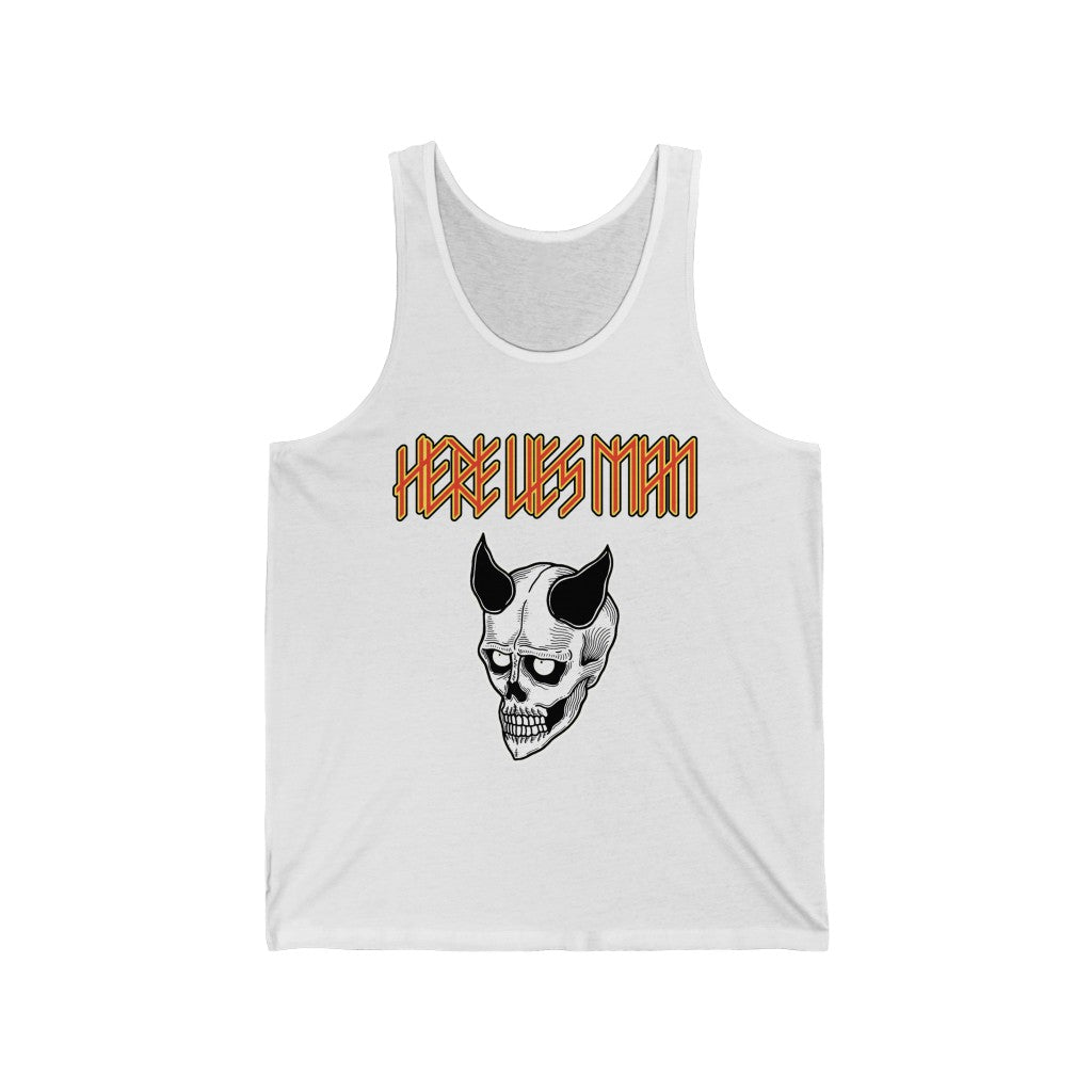 DEVIL MASK (Red and Yellow Lettering) - Unisex Jersey Tank - USA