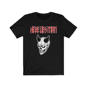 DEVIL MASK (Red Lettering) - Unisex Jersey Short Sleeve Tee - USA