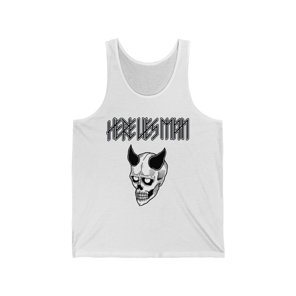 DEVIL MASK (Black Lettering) - Unisex Jersey Tank - USA