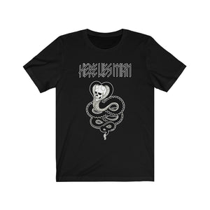 SKULL SNAKE (Black and White) - Unisex Jersey Short Sleeve Tee - USA