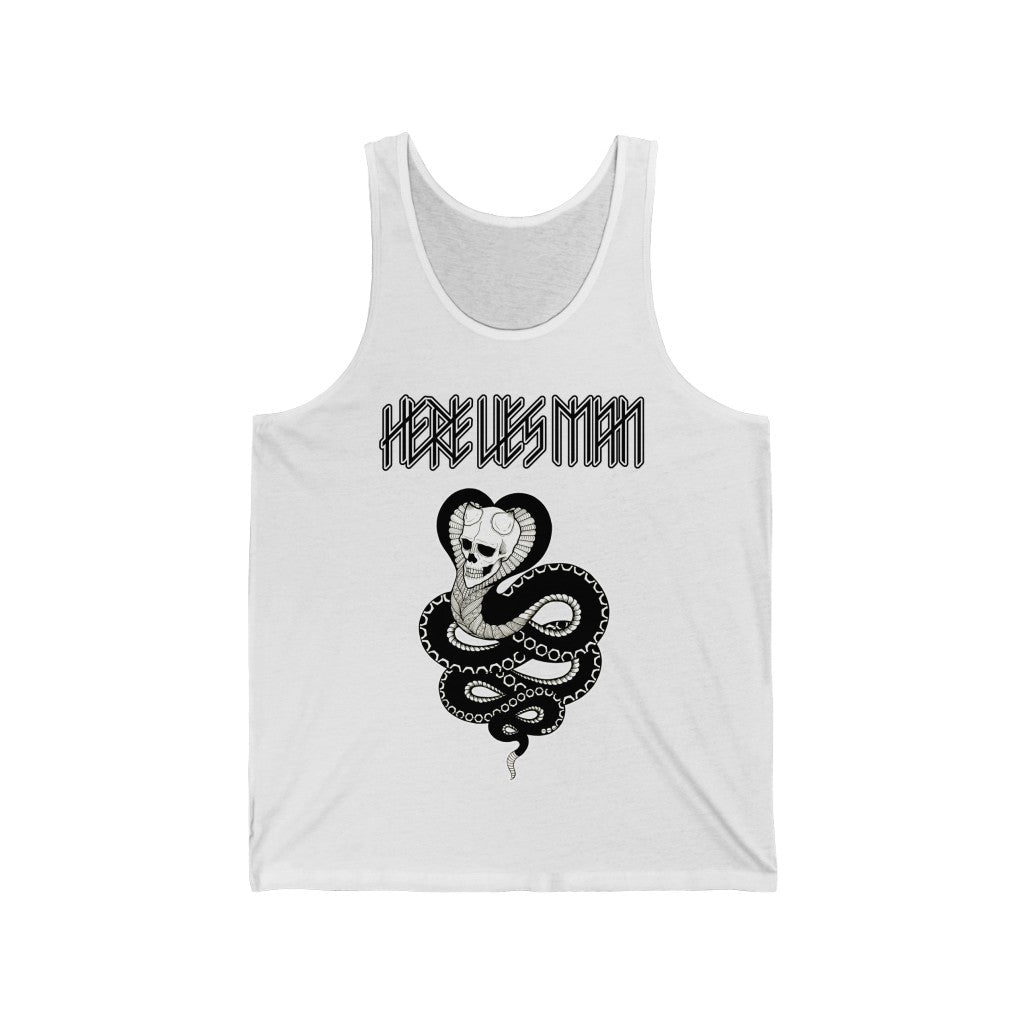 SKULL SNAKE (Black and White) - Unisex Jersey Tank - USA