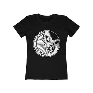 CIRCLE SKULL (Black and White) - Women's The Boyfriend Tee - AUS