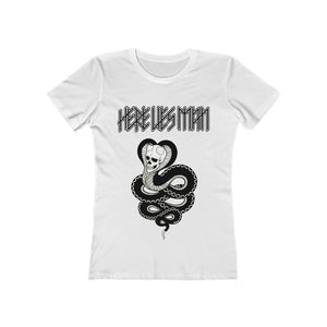 SKULL SNAKE (Black and White) - Women's The Boyfriend Tee - AUS