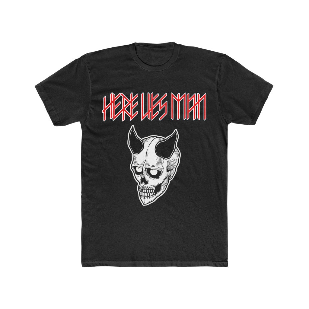 DEVIL MASK (Red Lettering) - Men's Cotton Crew Tee - AUS