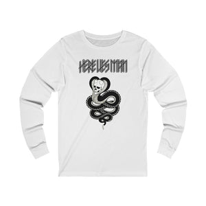 SKULL SNAKE (Black and White) - Unisex Jersey Long Sleeve Tee - USA