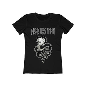 SKULL SNAKE (Black and White) - Women's The Boyfriend Tee - AUS