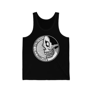 CIRCLE SKULL (Black and White) - Unisex Jersey Tank - USA