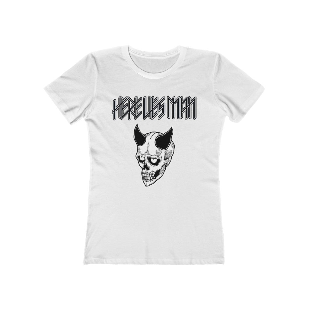 DEVIL MASK (Black and White) - Women's The Boyfriend Tee - USA