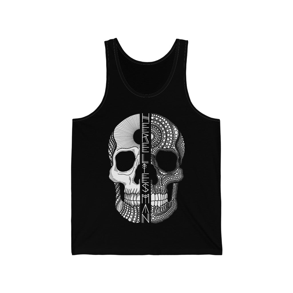 SPLIT SKULL - Unisex Jersey Tank - USA