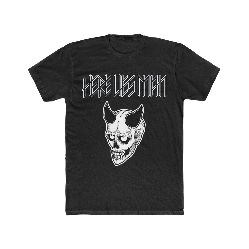 DEVIL MASK (Black and White) - Men's Cotton Crew Tee - AUS