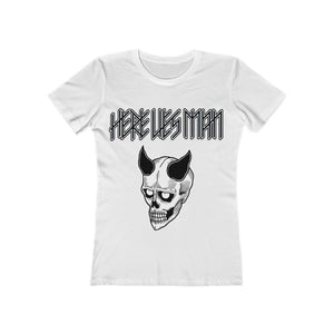 DEVIL MASK (Black and White) - Women's The Boyfriend Tee - AUS