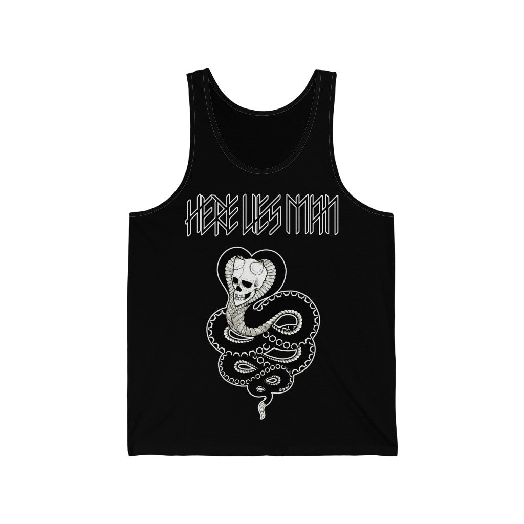 SKULL SNAKE (Black and White) - Unisex Jersey Tank - UK